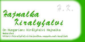 hajnalka kiralyfalvi business card